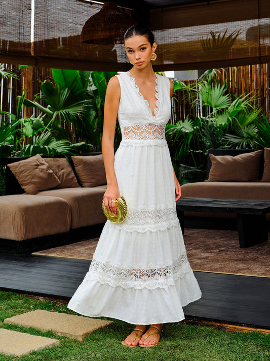 Women’s Sleeveless Lace Maxi Dress