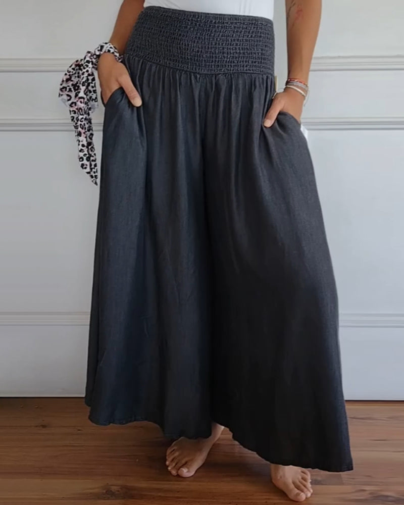 Women’s Smocked Wide Leg Pants