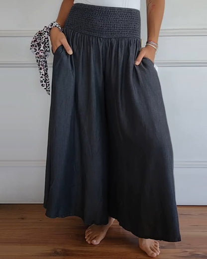 Women’s Smocked Wide Leg Pants