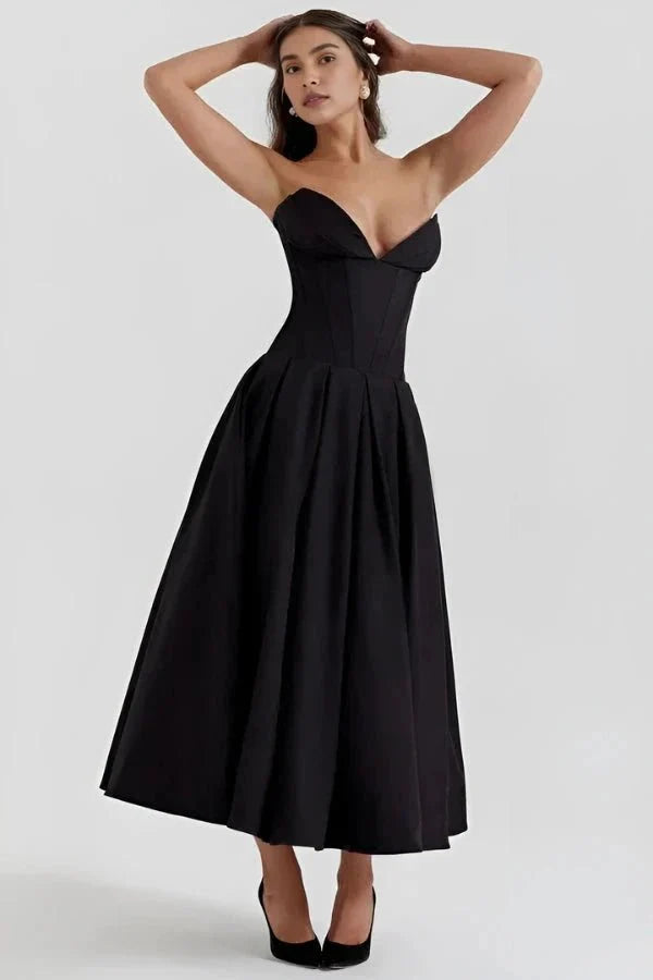 Women’s Strapless Corset Midi Dress