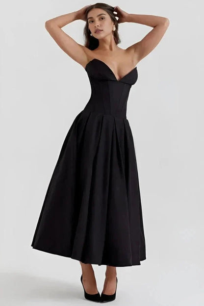 Women’s Strapless Corset Midi Dress