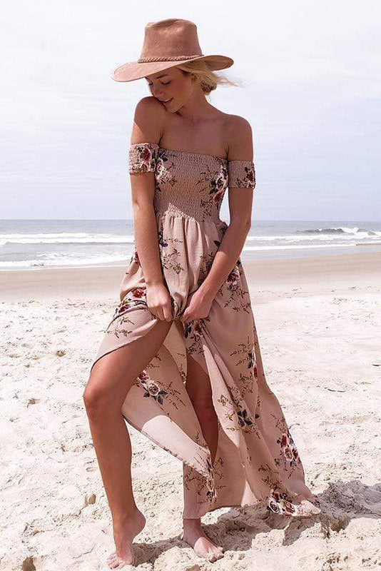 Women’s Strapless Floral Maxi Dress