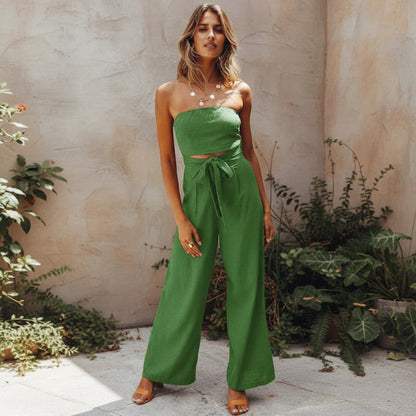 Women’s Strapless Wide Leg Jumpsuit