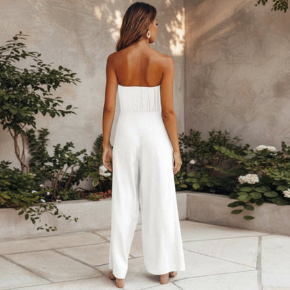 Women’s Strapless Wide Leg Jumpsuit