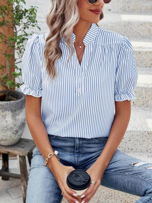 Women’s Striped Short Sleeve Blouse