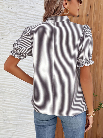 Women’s Striped Short Sleeve Blouse