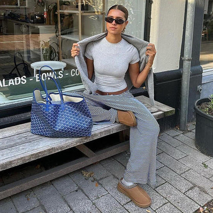 Women’s Striped Wide Leg Lounge Pants