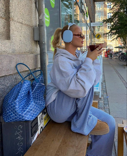 Women’s Striped Wide Leg Lounge Pants