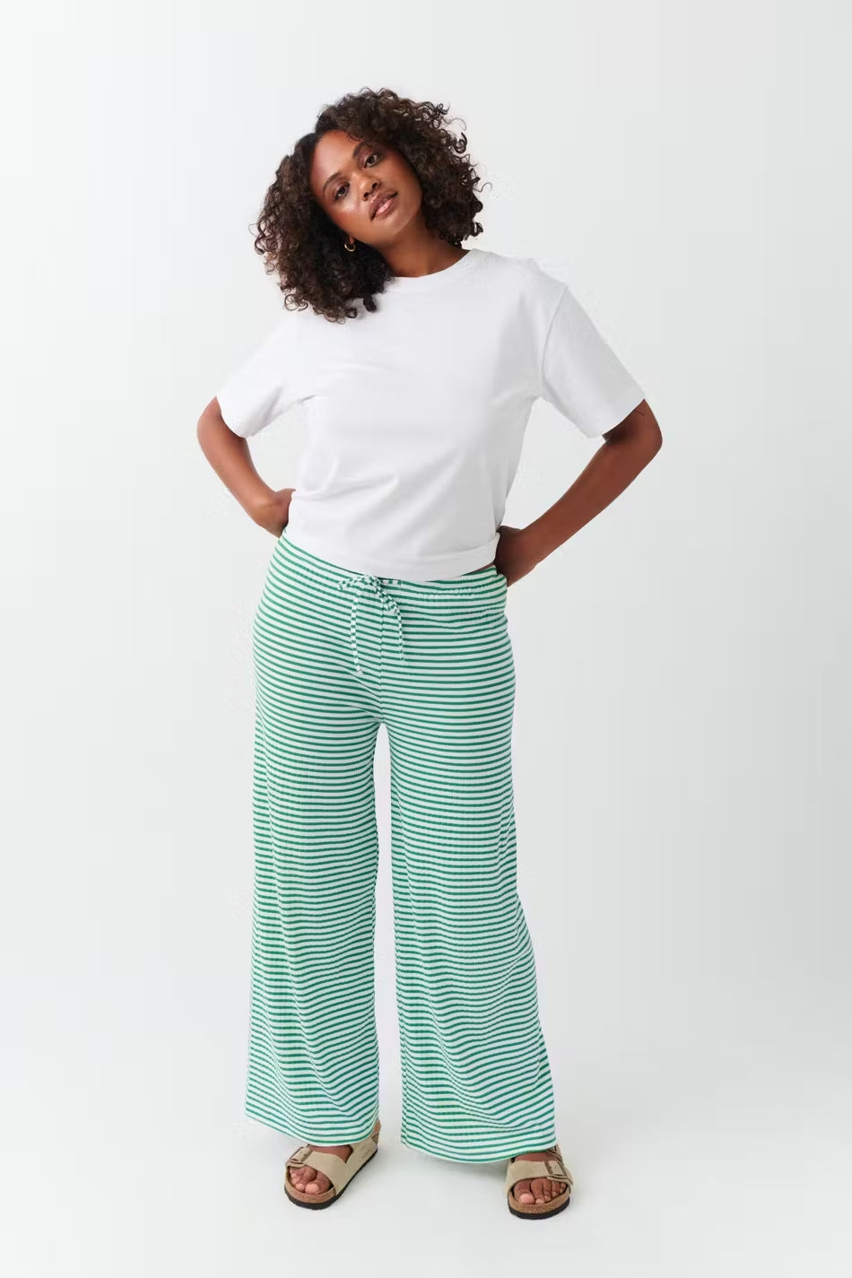 Women’s Striped Wide Leg Lounge Pants