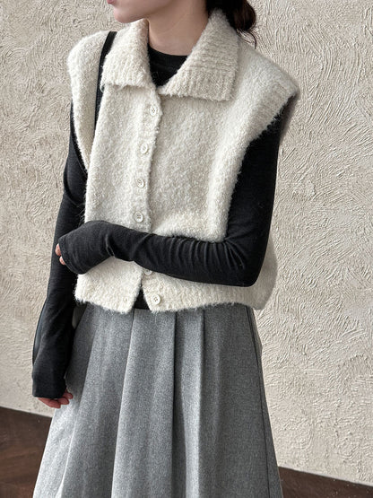 Women’s Textured Button Front Vest