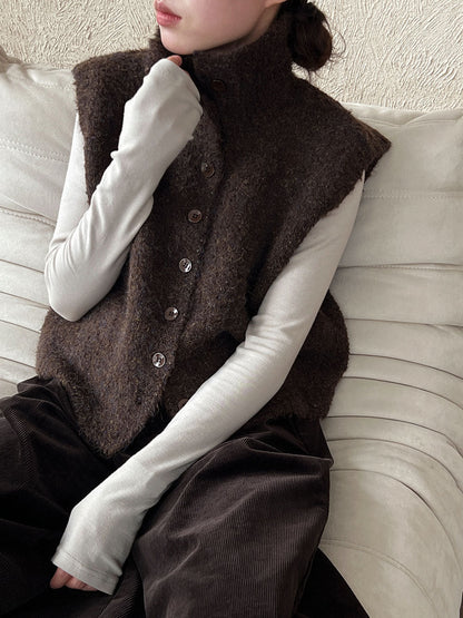 Women’s Textured Button Front Vest