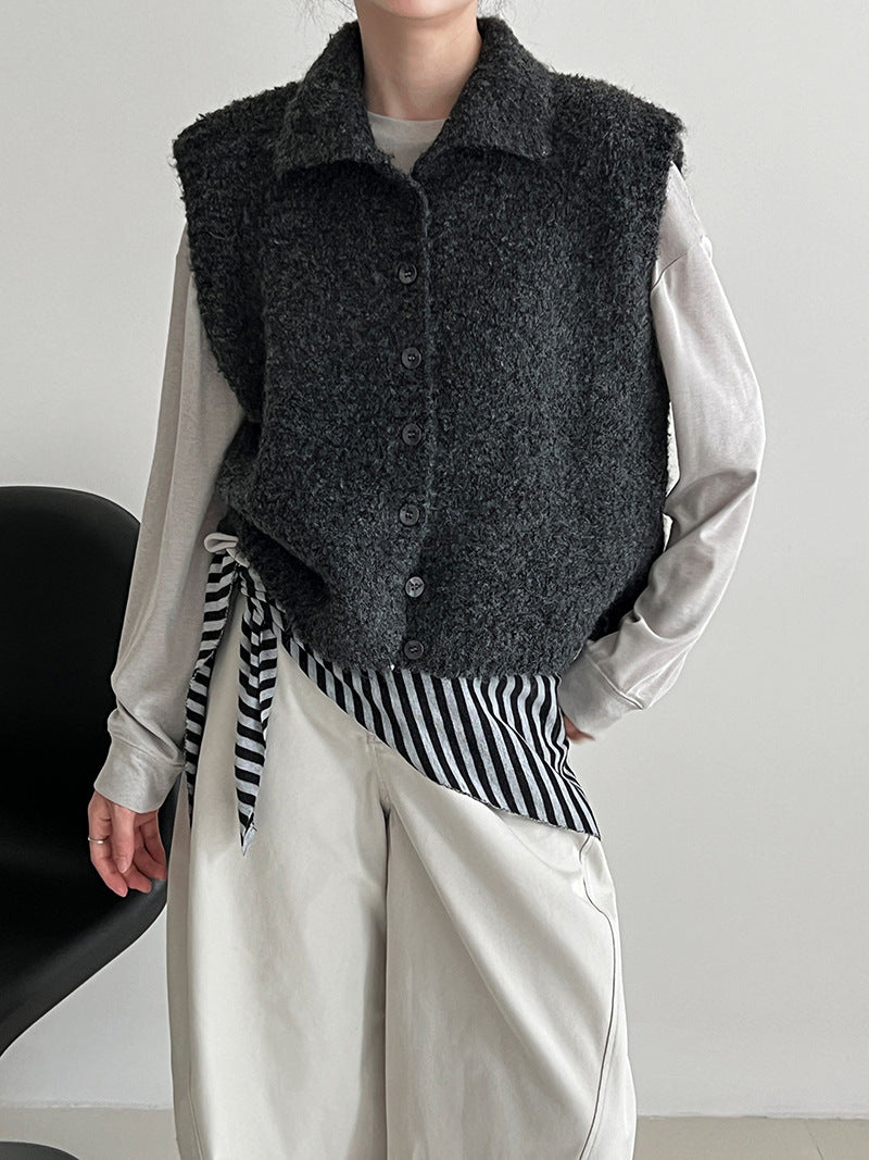 Women’s Textured Button Front Vest