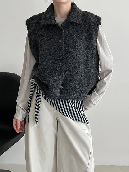 Women’s Textured Button Front Vest