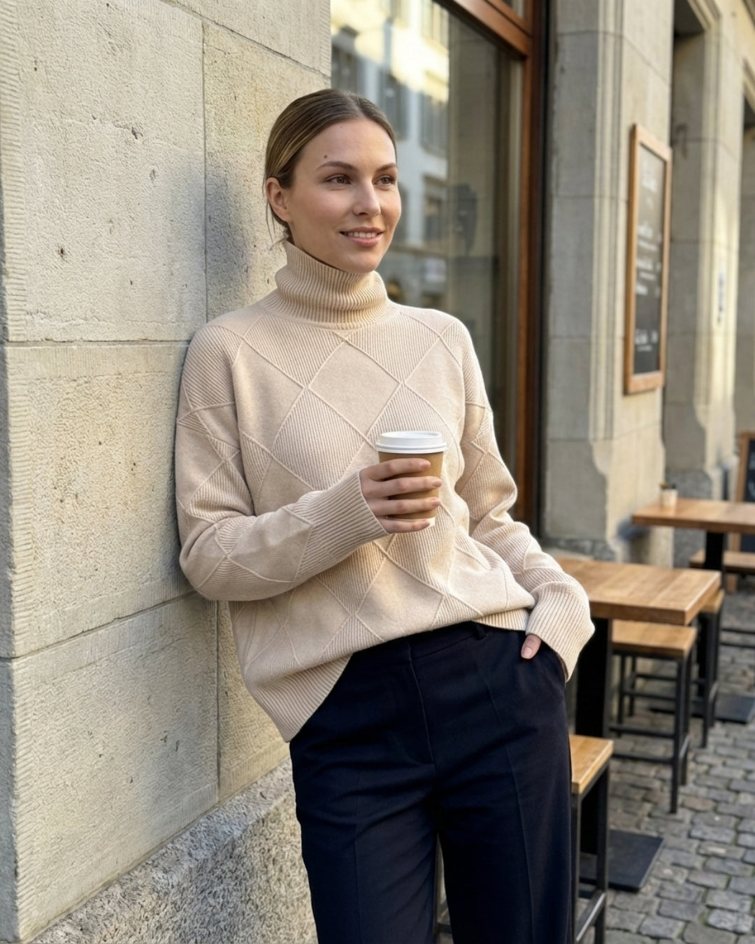 Women’s Textured Turtleneck Sweater