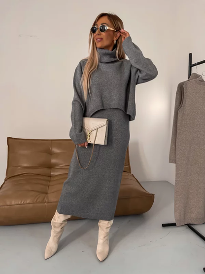 Women’s Turtleneck Sweater Skirt Set