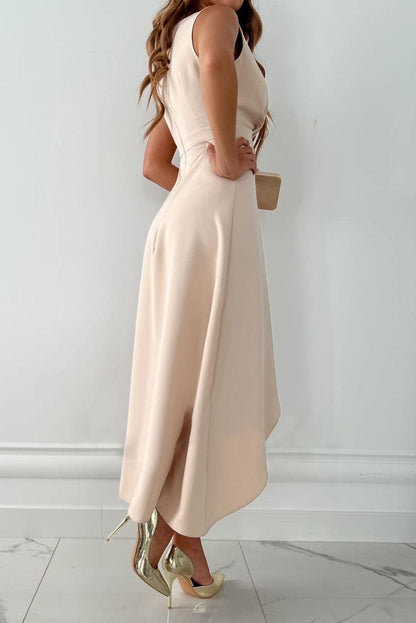 Women’s V-Neck Asymmetrical Midi Dress
