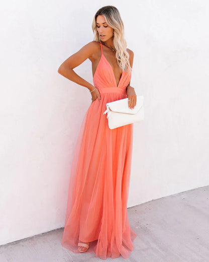 Women’s V Neck Maxi Dress