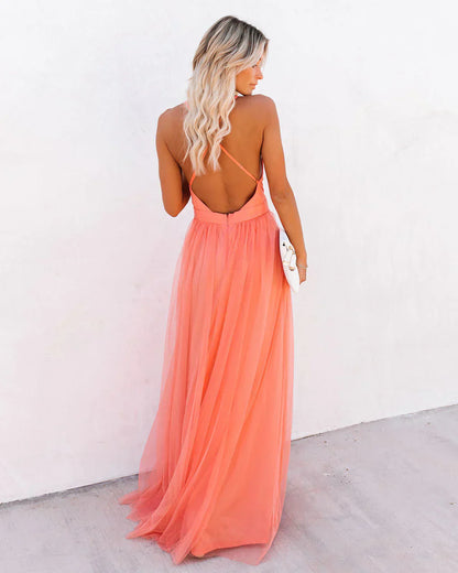 Women’s V Neck Maxi Dress