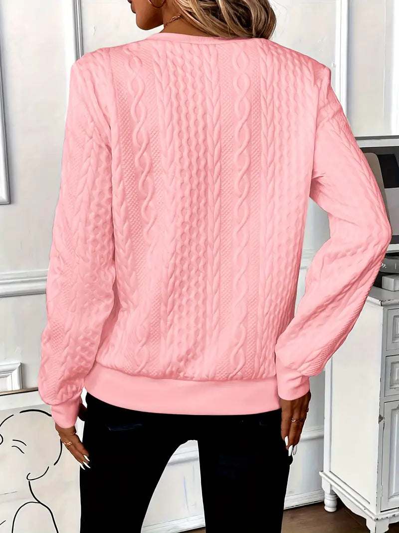Women’s Zip Neck Textured Sweatshirt